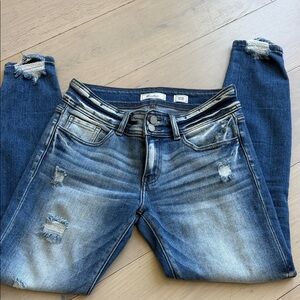 KanCan Women's Distressed Blue Skinny Jeans